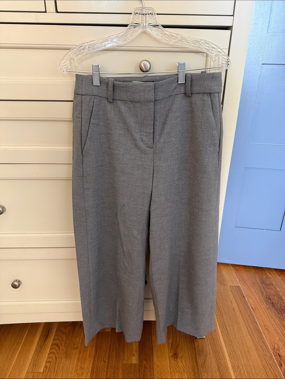 J. Crew Gray Cropped Wide-Leg Dress Pants